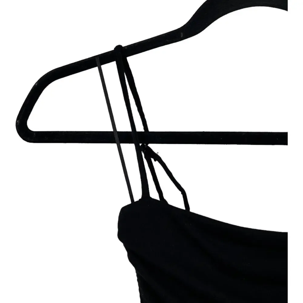 Good American Dress ruched sleeveless black size 0 (XS) - Picture 2 of 8